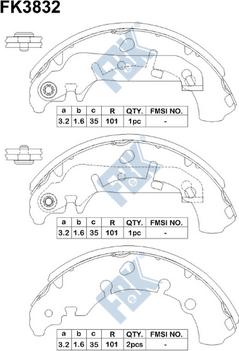 FBK FK3832 - Set saboti frana aaoparts.ro