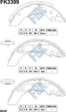 FBK FK3399 - Set saboti frana aaoparts.ro