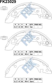 FBK FK23029 - Set saboti frana aaoparts.ro