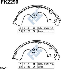 FBK FK2290 - Set saboti frana aaoparts.ro