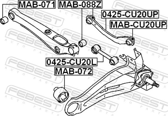 Febest 0425-CU20L - Brat, suspensie roata aaoparts.ro