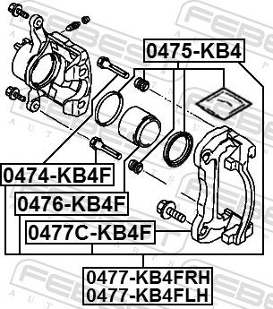 Febest 0477C-KB4F - Set montaj etriere frana aaoparts.ro