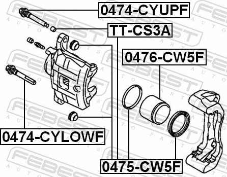 Febest 0475-CW5F - Set reparatie, etrier aaoparts.ro