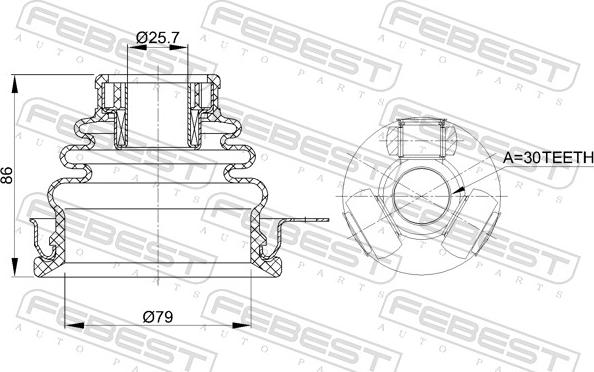 Febest 2411-LOGLH - Articulatie, planetara aaoparts.ro
