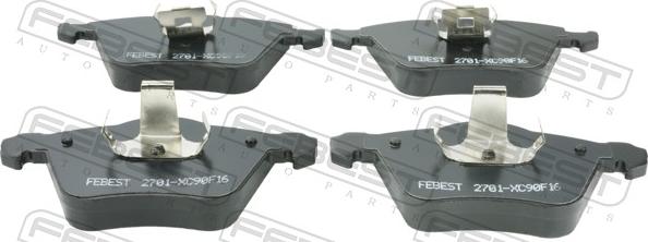 Febest 2701-XC90F16 - Set placute frana,frana disc aaoparts.ro