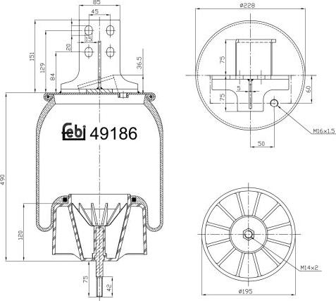 Febi Bilstein 49186 - Burduf, suspensie pneumatica aaoparts.ro