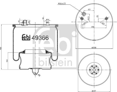 Febi Bilstein 49366 - Burduf, suspensie pneumatica aaoparts.ro