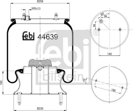 Febi Bilstein 44639 - Burduf, suspensie pneumatica aaoparts.ro