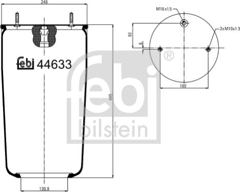 Febi Bilstein 44633 - Burduf, suspensie pneumatica aaoparts.ro