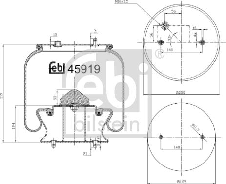 Febi Bilstein 45919 - Burduf, suspensie pneumatica aaoparts.ro