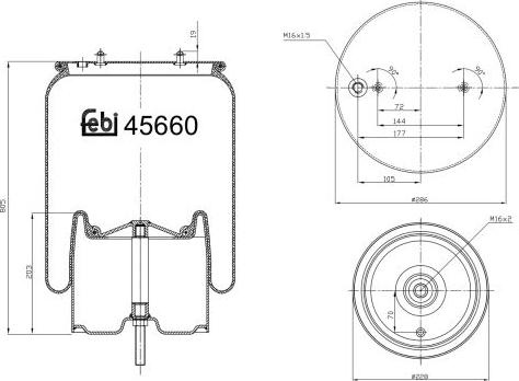 Febi Bilstein 45660 - Burduf, suspensie pneumatica aaoparts.ro
