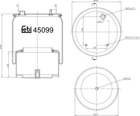 Febi Bilstein 45099 - Burduf, suspensie pneumatica aaoparts.ro