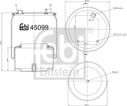 Febi Bilstein 45099 - Burduf, suspensie pneumatica aaoparts.ro