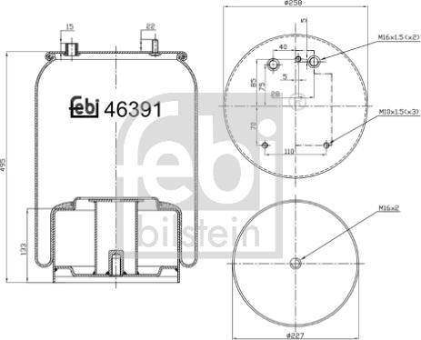 Febi Bilstein 46391 - Burduf, suspensie pneumatica aaoparts.ro