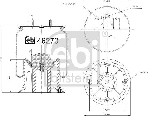 Febi Bilstein 46270 - Burduf, suspensie pneumatica aaoparts.ro