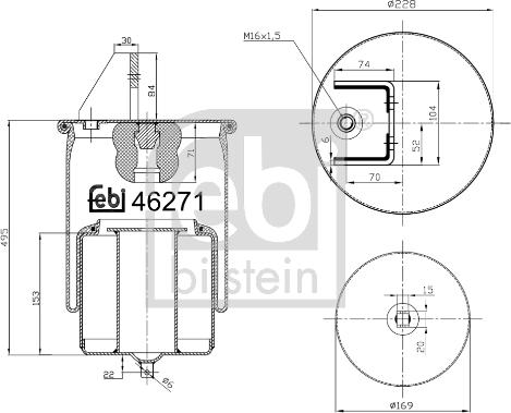 Febi Bilstein 46271 - Burduf, suspensie pneumatica aaoparts.ro