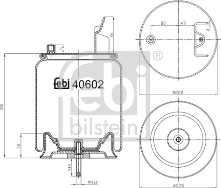 Febi Bilstein 40602 - Burduf, suspensie pneumatica aaoparts.ro