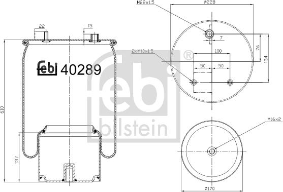 Febi Bilstein 40289 - Burduf, suspensie pneumatica aaoparts.ro