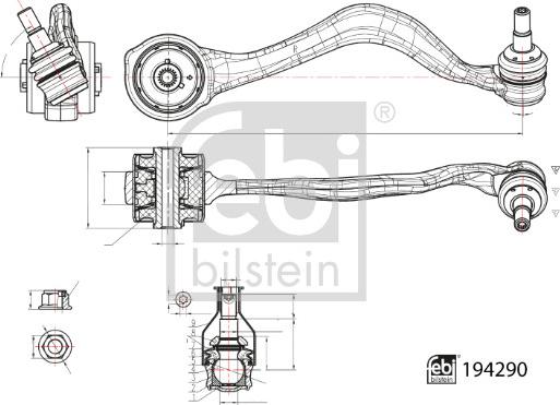 Febi Bilstein 194290 - Brat, suspensie roata aaoparts.ro