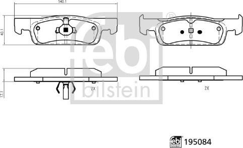 Febi Bilstein 195084 - Set placute frana,frana disc aaoparts.ro
