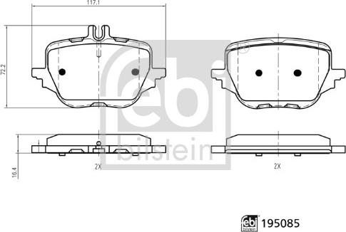 Febi Bilstein 195085 - Set placute frana,frana disc aaoparts.ro