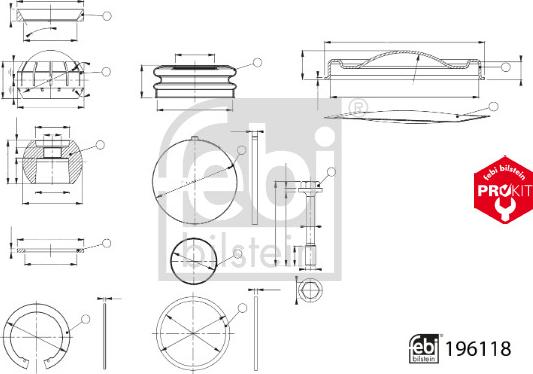Febi Bilstein 196118 - Set reparatie, Brat longitudinal aaoparts.ro