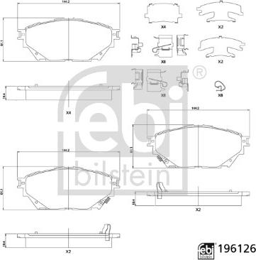 Febi Bilstein 196126 - Set placute frana,frana disc aaoparts.ro