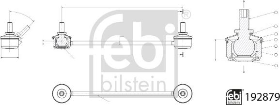 Febi Bilstein 192879 - Brat / bieleta suspensie, stabilizator aaoparts.ro