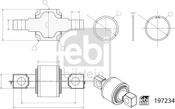 Febi Bilstein 197234 - Set reparatie, Brat longitudinal aaoparts.ro