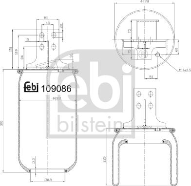 Febi Bilstein 109086 - Burduf, suspensie pneumatica aaoparts.ro