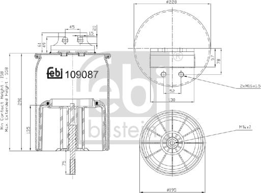 Febi Bilstein 109087 - Burduf, suspensie pneumatica aaoparts.ro