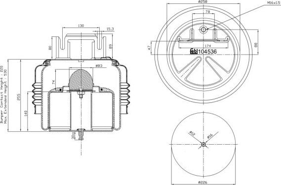 Febi Bilstein 104536 - Burduf, suspensie pneumatica aaoparts.ro