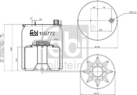 Febi Bilstein 106772 - Burduf, suspensie pneumatica aaoparts.ro