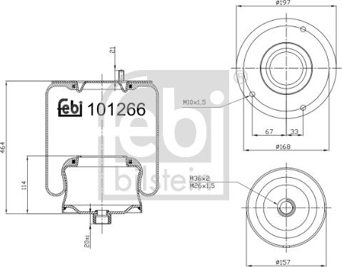 Febi Bilstein 101266 - Burduf, suspensie pneumatica aaoparts.ro