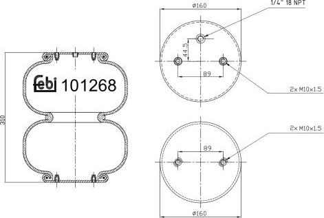 Febi Bilstein 101268 - Burduf, suspensie pneumatica aaoparts.ro