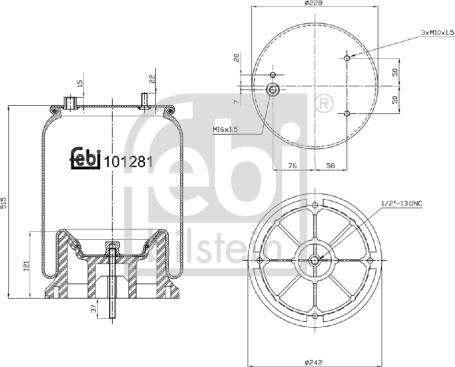 Febi Bilstein 101281 - Burduf, suspensie pneumatica aaoparts.ro