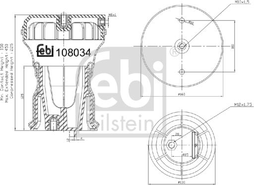 Febi Bilstein 108034 - Burduf, suspensie pneumatica aaoparts.ro