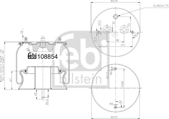 Febi Bilstein 108854 - Burduf, suspensie pneumatica aaoparts.ro