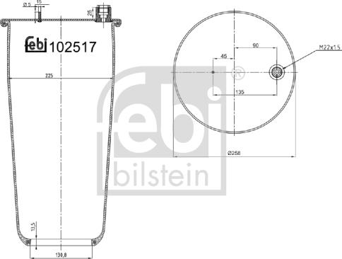 Febi Bilstein 102517 - Burduf, suspensie pneumatica aaoparts.ro