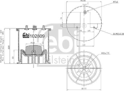 Febi Bilstein 102809 - Burduf, suspensie pneumatica aaoparts.ro