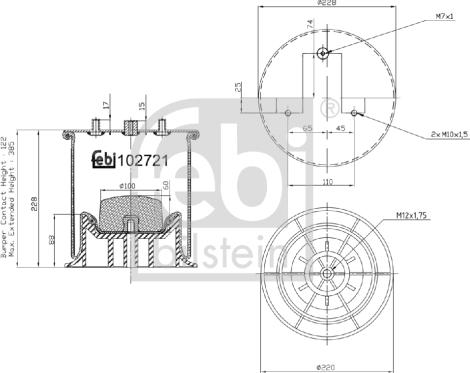 Febi Bilstein 102721 - Burduf, suspensie pneumatica aaoparts.ro