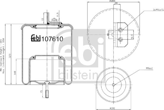 Febi Bilstein 107610 - Burduf, suspensie pneumatica aaoparts.ro