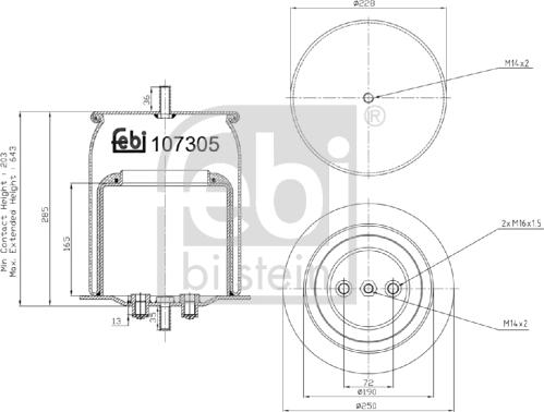 Febi Bilstein 107305 - Burduf, suspensie pneumatica aaoparts.ro