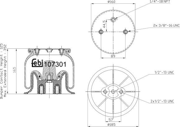 Febi Bilstein 107301 - Burduf, suspensie pneumatica aaoparts.ro