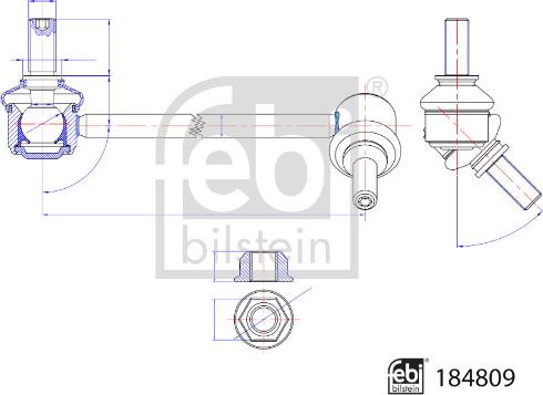 Febi Bilstein 184809 - Brat / bieleta suspensie, stabilizator aaoparts.ro