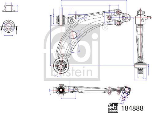 Febi Bilstein 184888 - Brat, suspensie roata aaoparts.ro