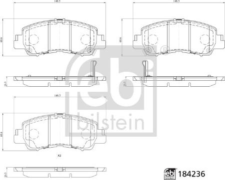 Febi Bilstein 184236 - Set placute frana,frana disc aaoparts.ro