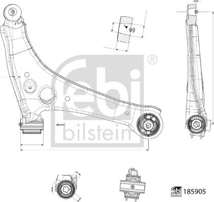 Febi Bilstein 185905 - Brat, suspensie roata aaoparts.ro