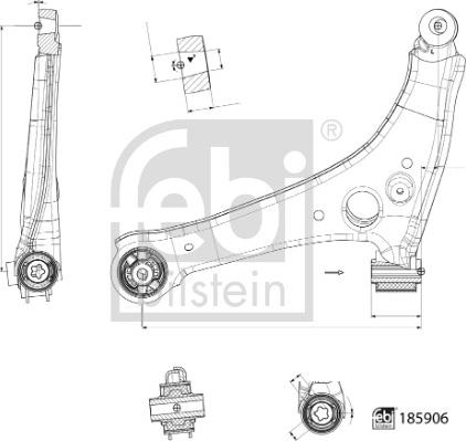 Febi Bilstein 185906 - Brat, suspensie roata aaoparts.ro