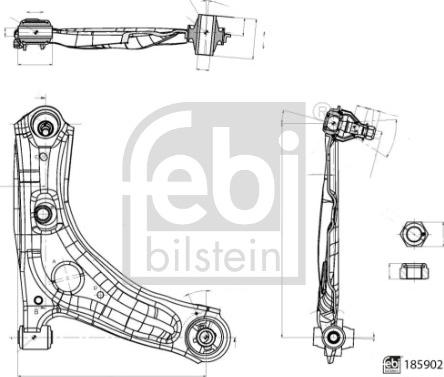 Febi Bilstein 185902 - Brat, suspensie roata aaoparts.ro